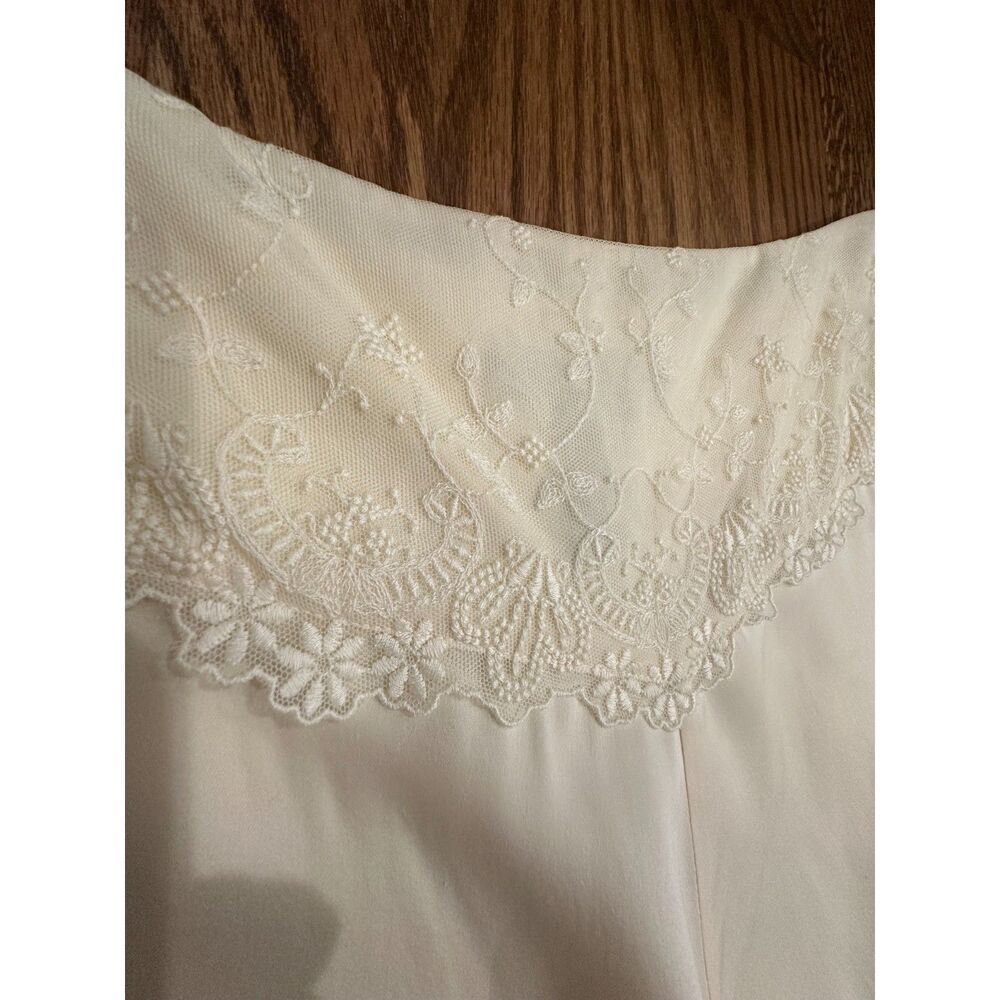 Lauren Ralph Lauren Size 14 Ivory 100% Silk Lace Midi Skirt